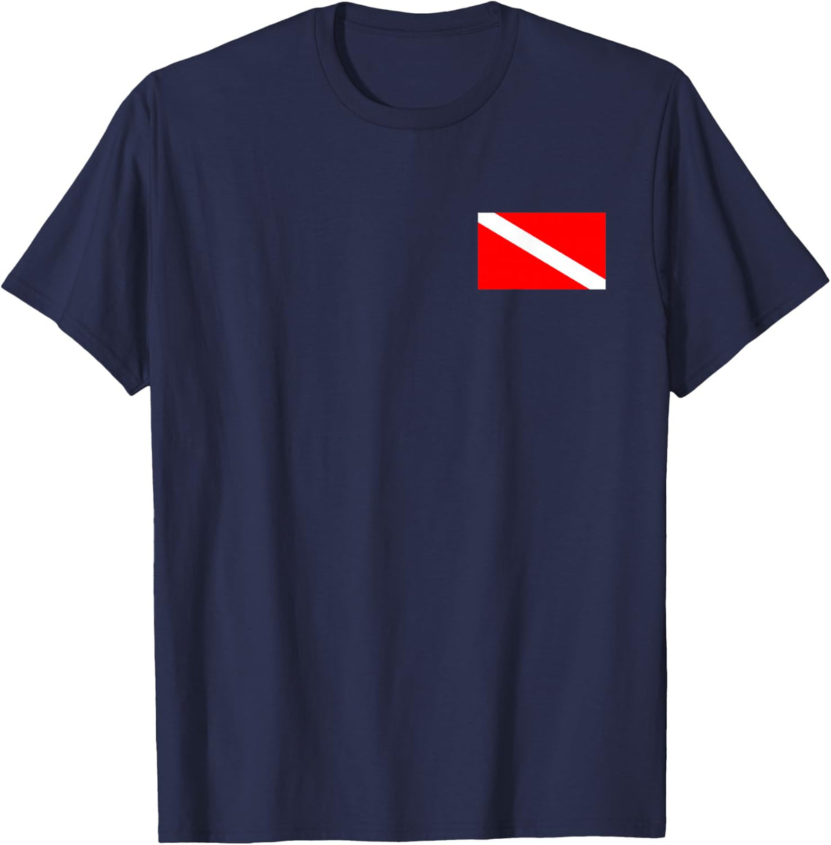 SCUBA FLAG DIVER DOWN FLAG DIVING T-Shirt - Navy Blue