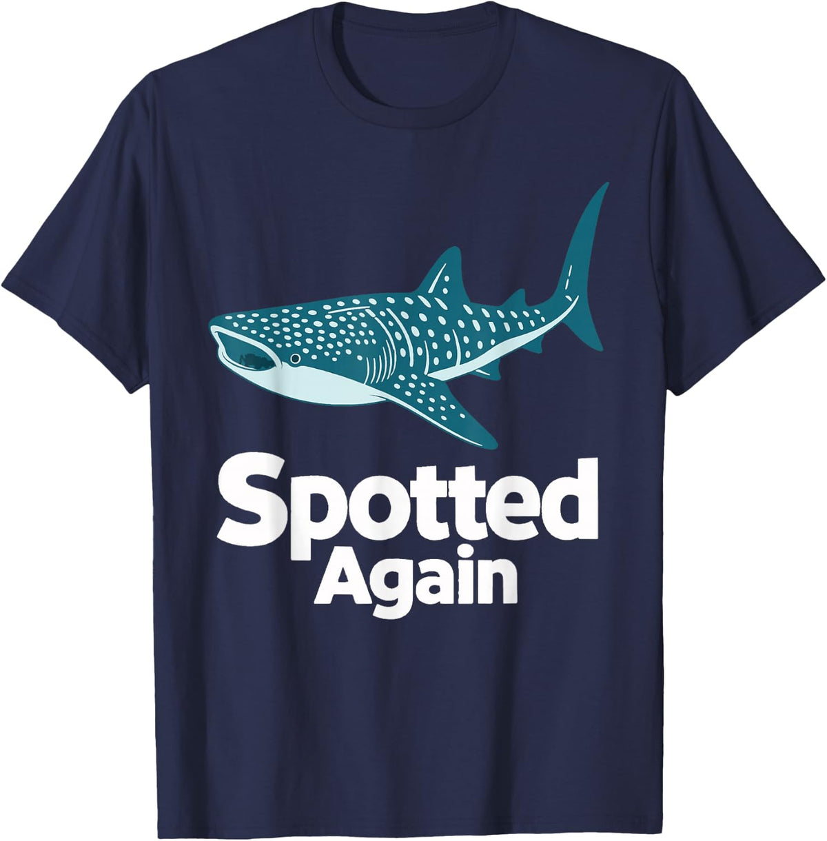 Whale Shark Spotted Again Ocean Marine Life T-Shirt - Navy Blue