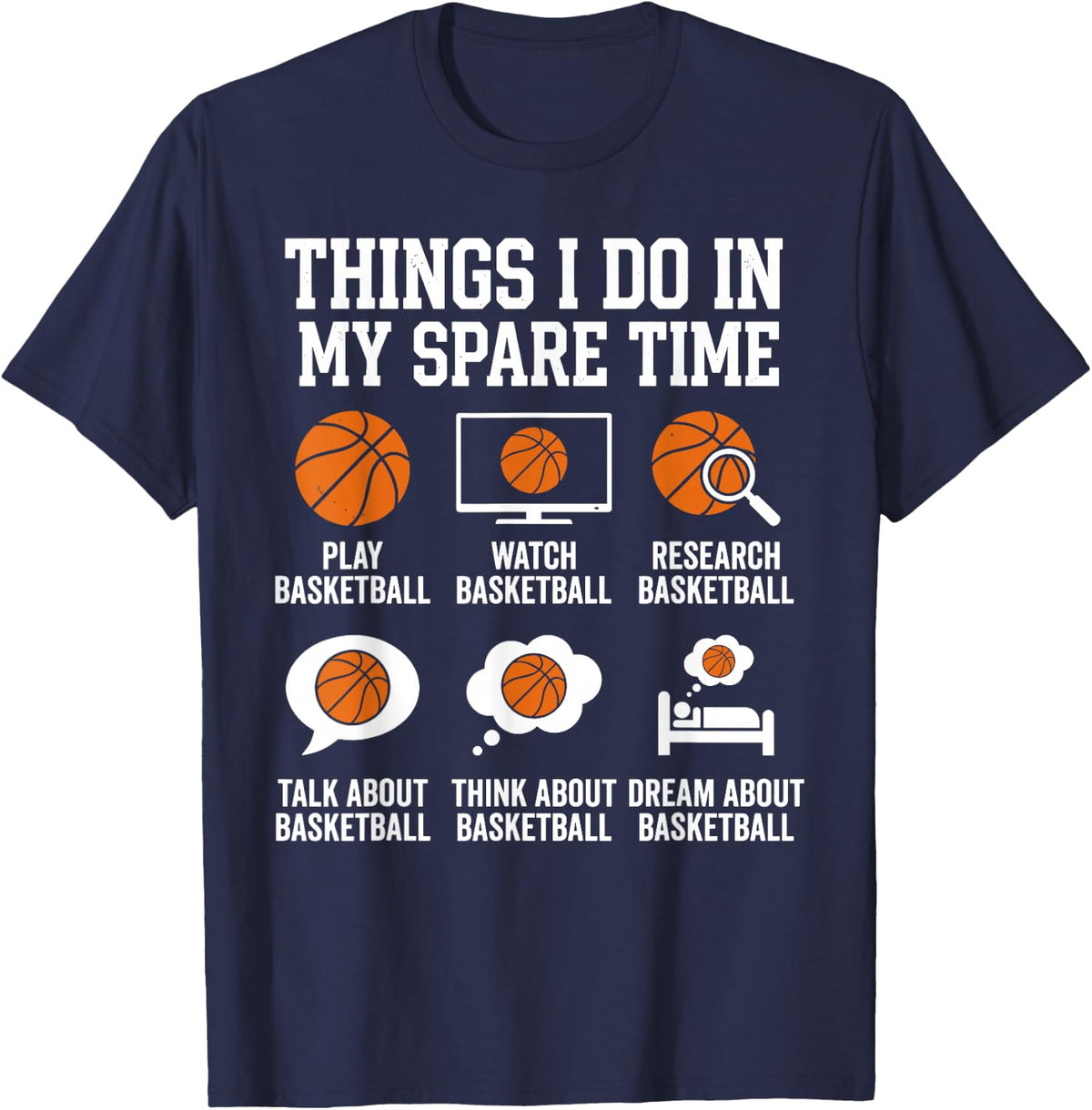 Basketball Art for Men Women Basketball Player Basketball T-Shirt - Navy Blue