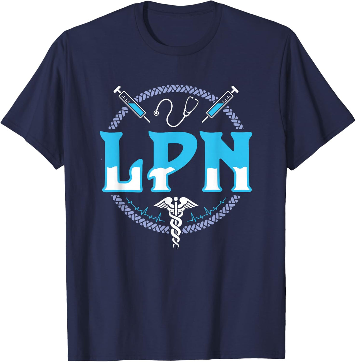 LPN Shirt Licensed Practical Nurse Tee T-Shirt Medical Nursing Gift - Navy Blue