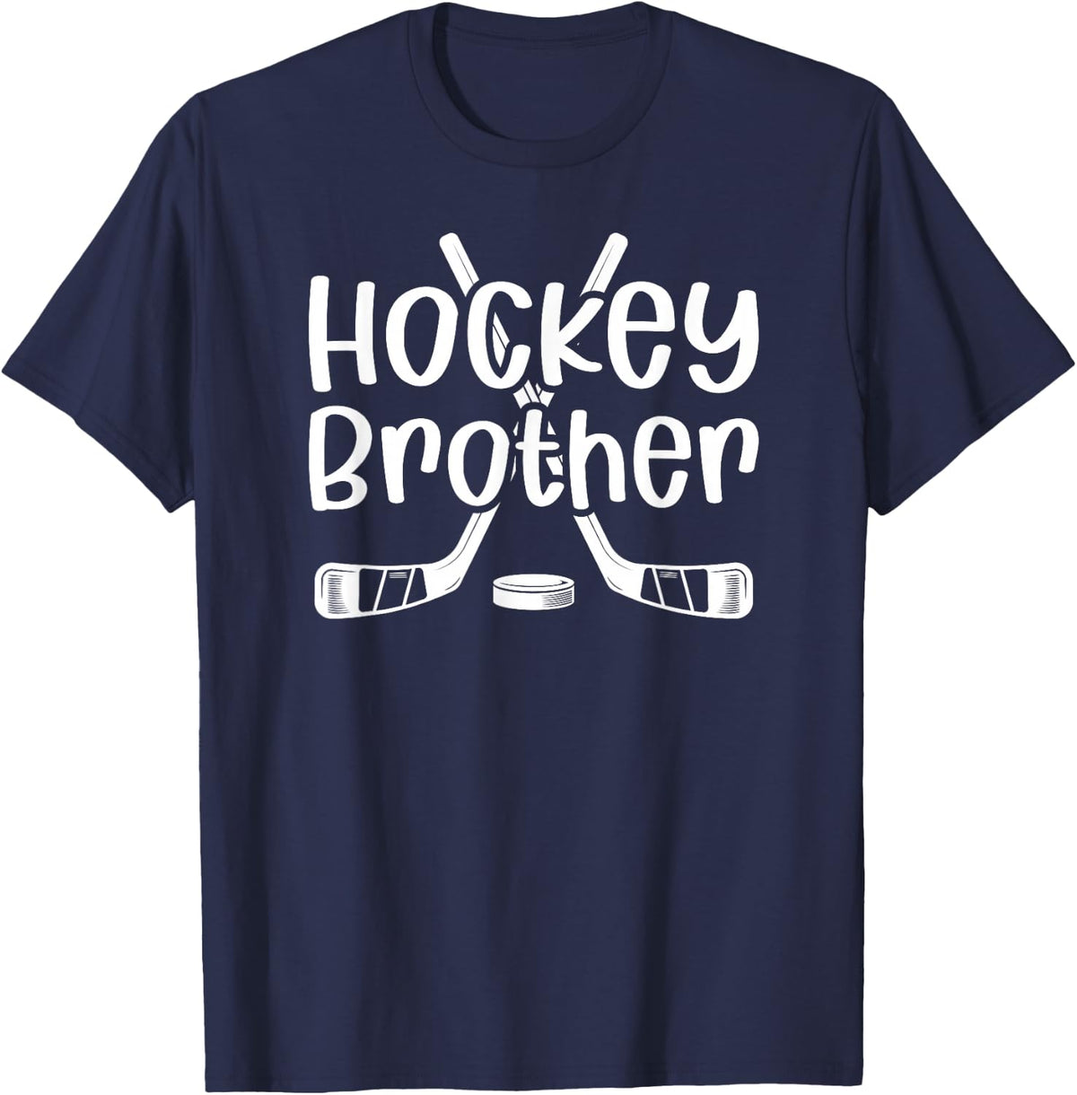 Hockey Brother Ice Hockey Player Brother Ice Hockey Bro T-Shirt - Navy Blue