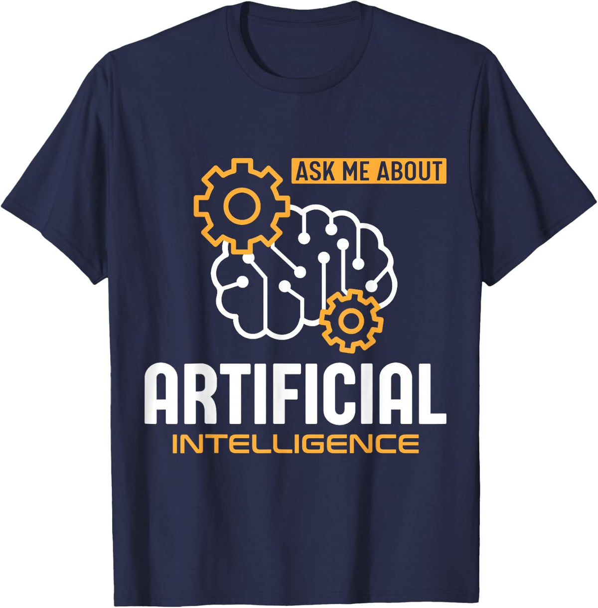 Ask me about Artificial intelligence T-Shirt - Navy Blue