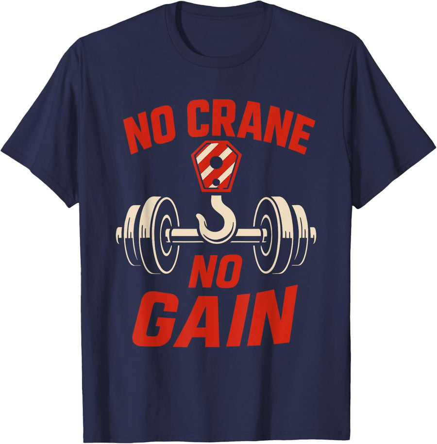 Crane Operator Boom Truck Tower Crane Gift T-Shirt - Navy Blue