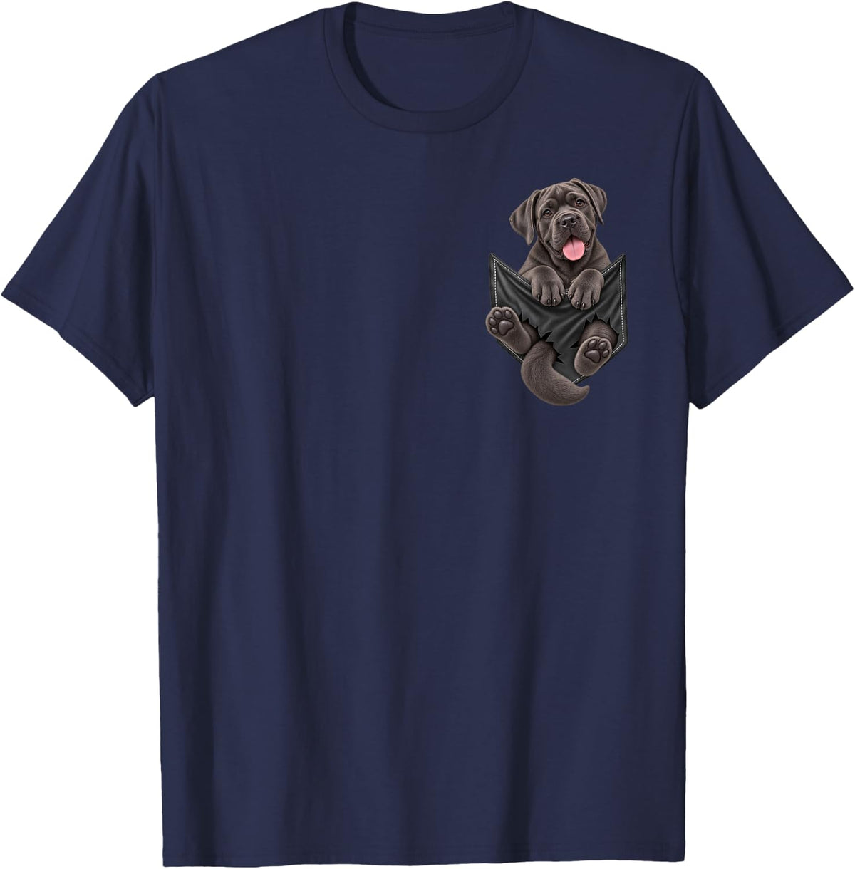 Cute Cane Corso Dog Pocket Funny Dog Mom Dog Dad Dog Lover T-Shirt - Navy Blue