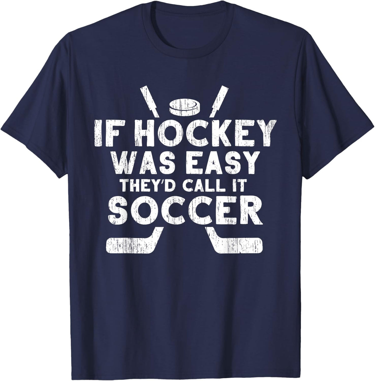Funny Ice Hockey Player Goalie Sports Gift Men Women Kids T-Shirt - Navy Blue