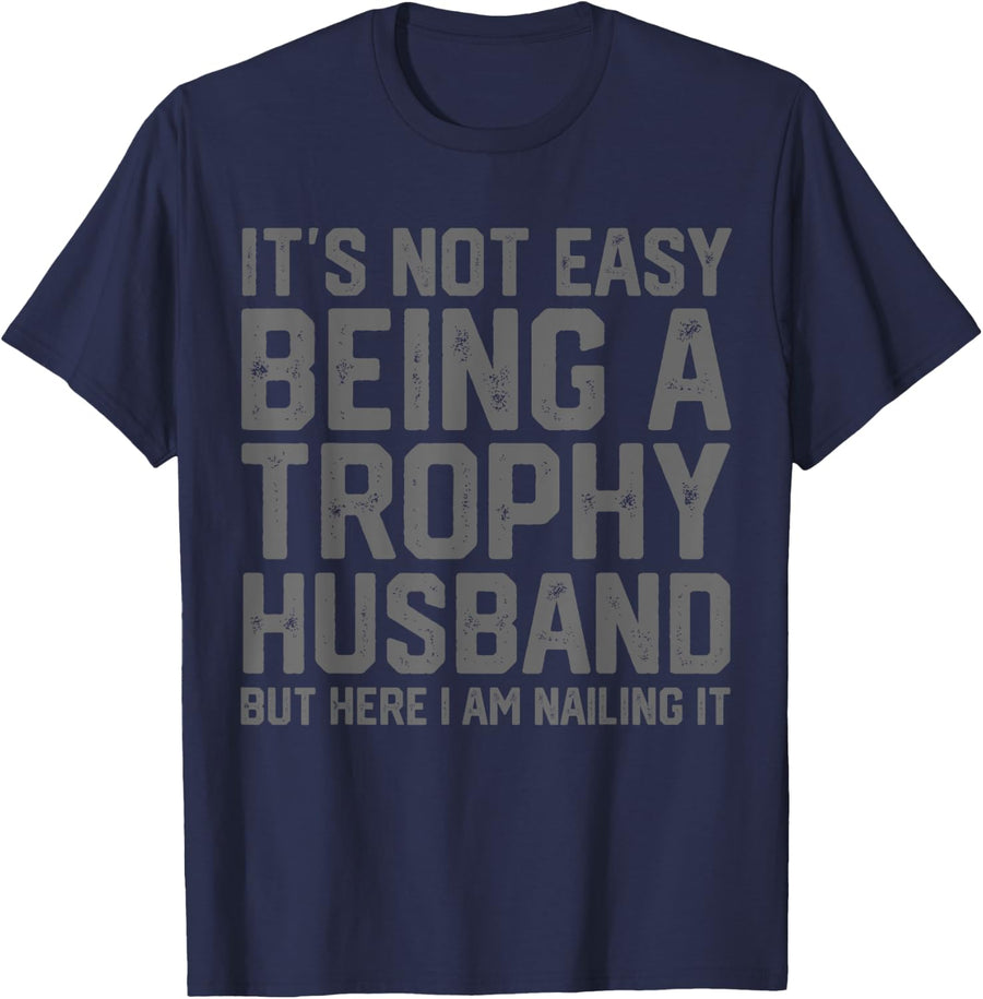 Vintage Funny Wedding Anniversary Design For Husband Mens T-Shirt - Navy Blue