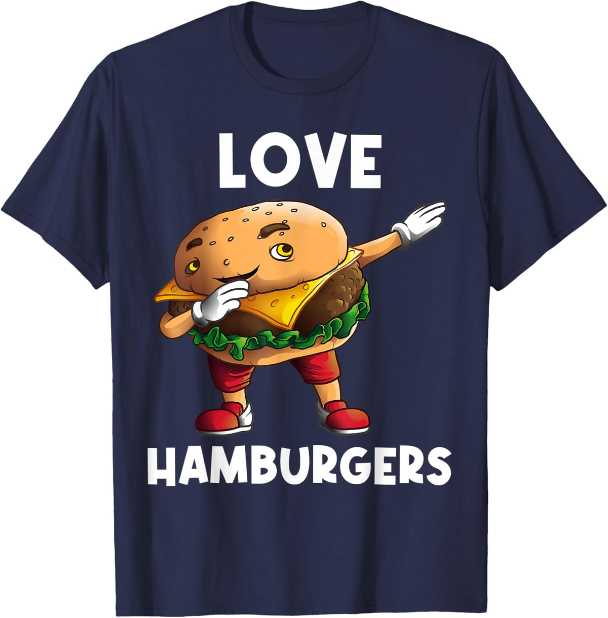 Funny Hamburger Gift For Men Women Burger Cheeseburger Food T-Shirt - Navy Blue