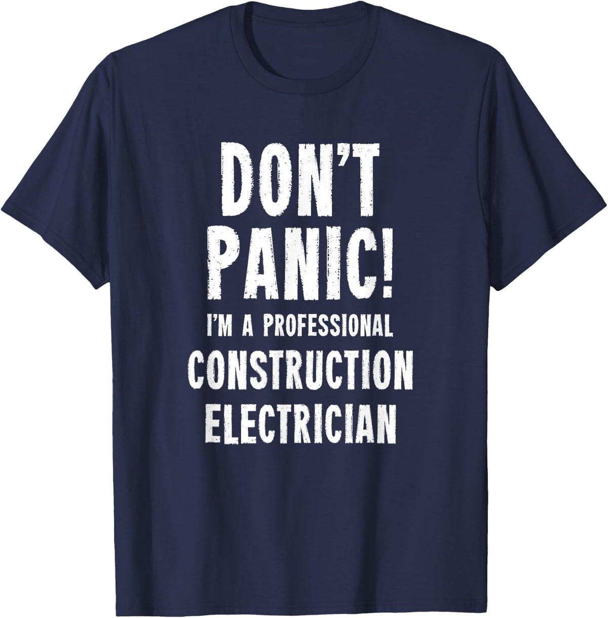 Construction Electrician T-Shirt - Navy Blue