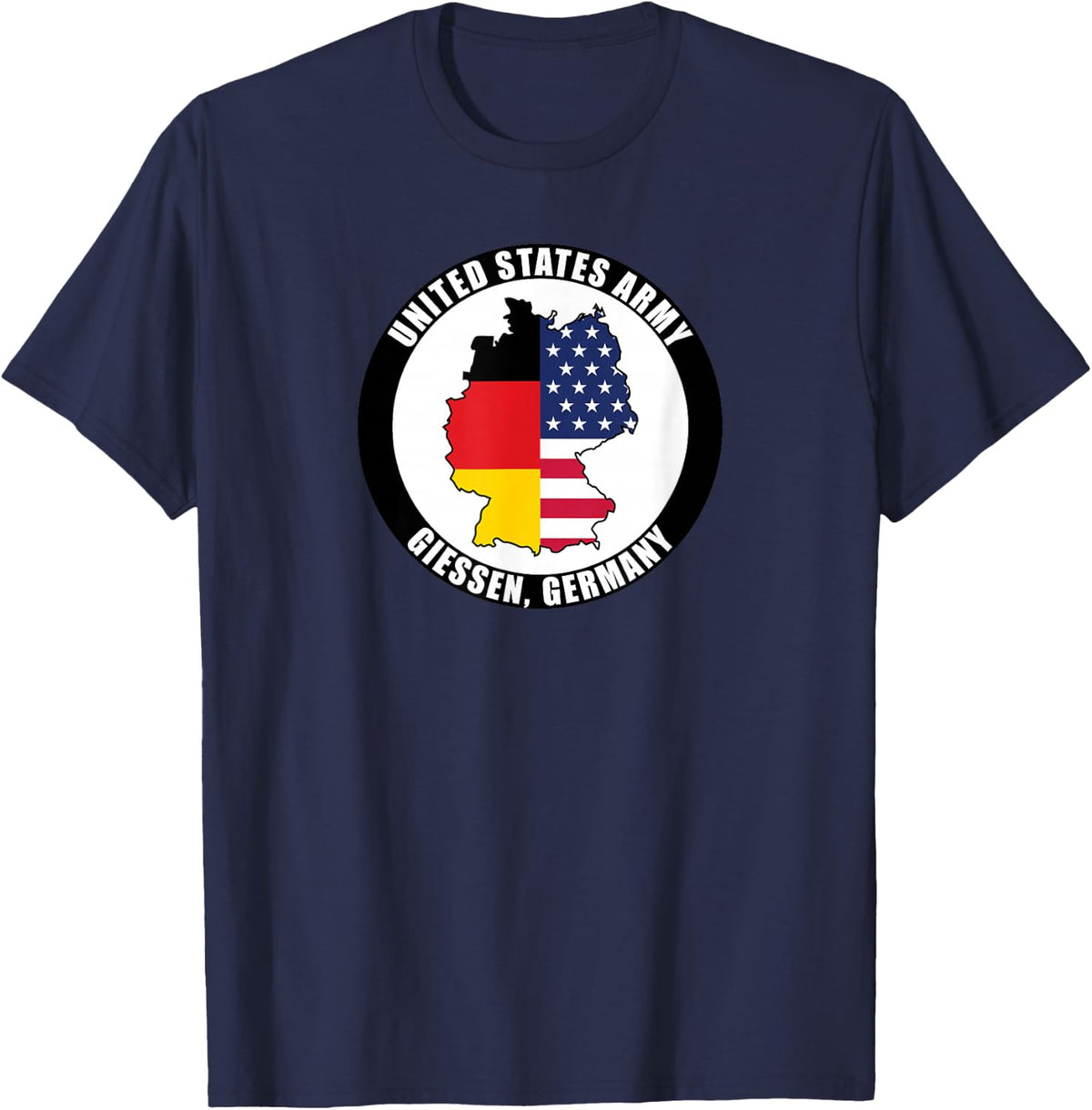 Giessen Germany United States Army Military Veteran Gift T-Shirt - Navy Blue