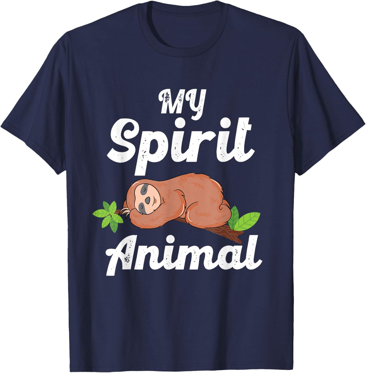 My Spirit Animal is a Sloth T-Shirt - Navy Blue
