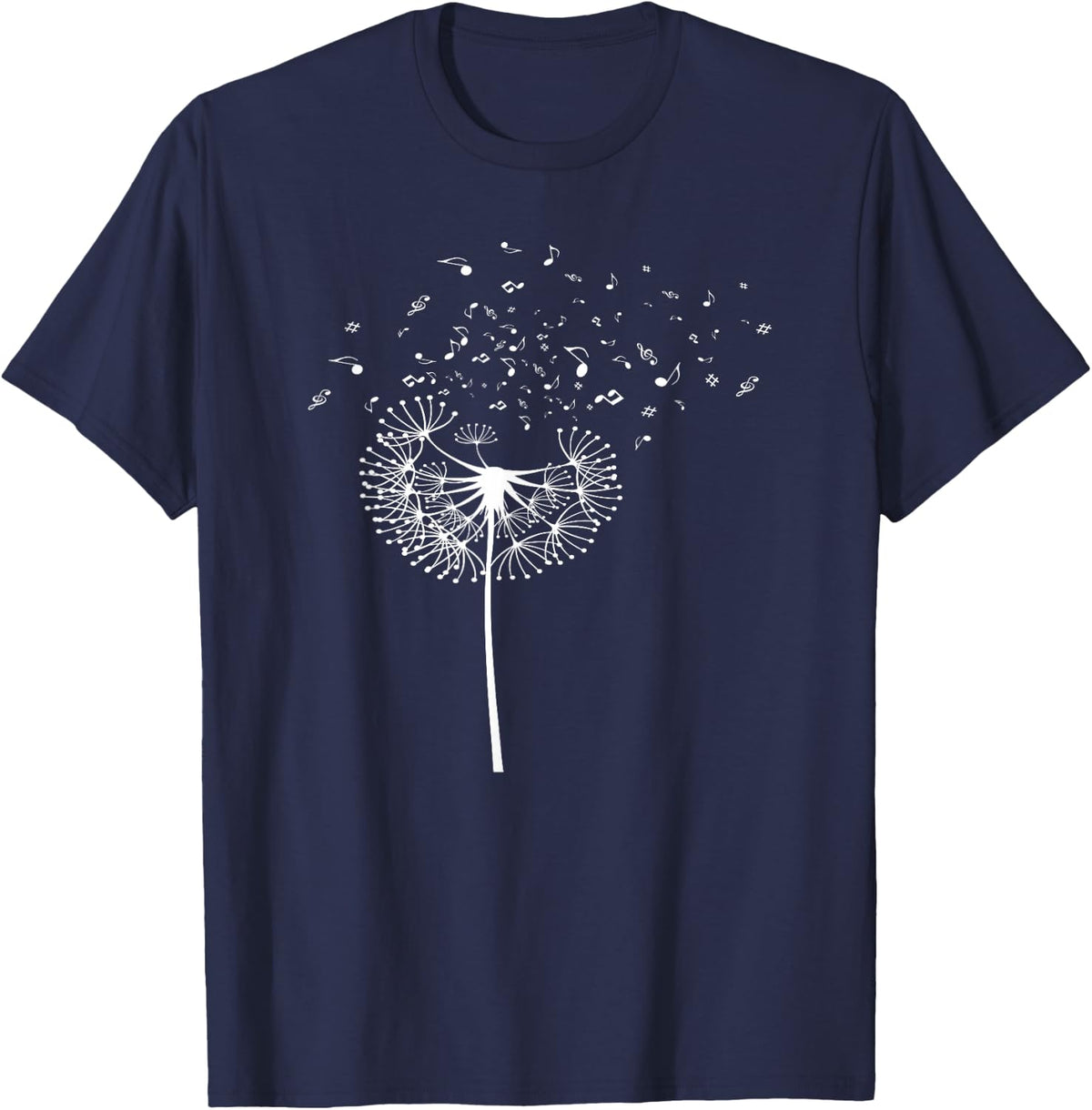 Dandelion Music Notes Orchestra Member T-Shirt - Navy Blue