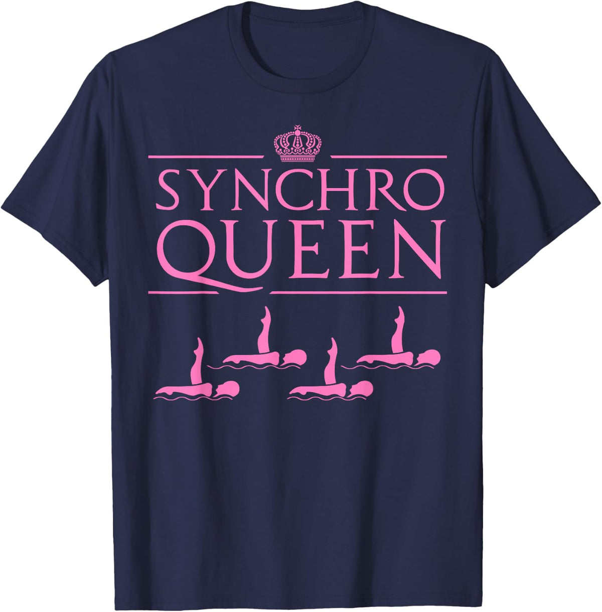 Funny Synchro Synchronized Swimming Gift Swimmer Women Queen T-Shirt - Navy Blue