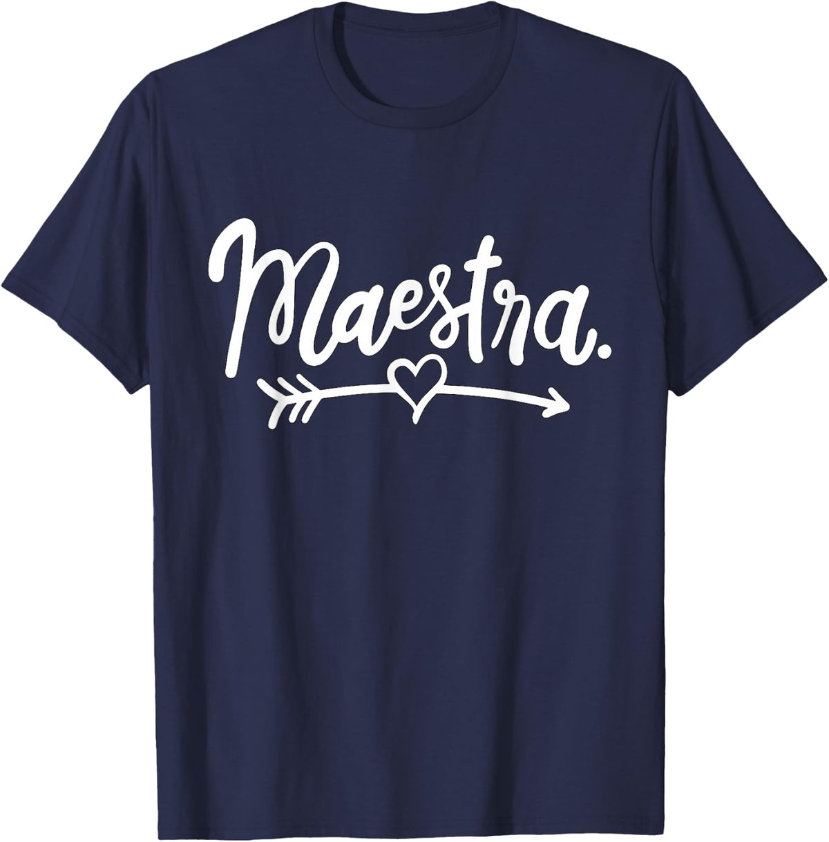 Maestra Spanish Teacher Bilingual T-Shirt - Navy Blue