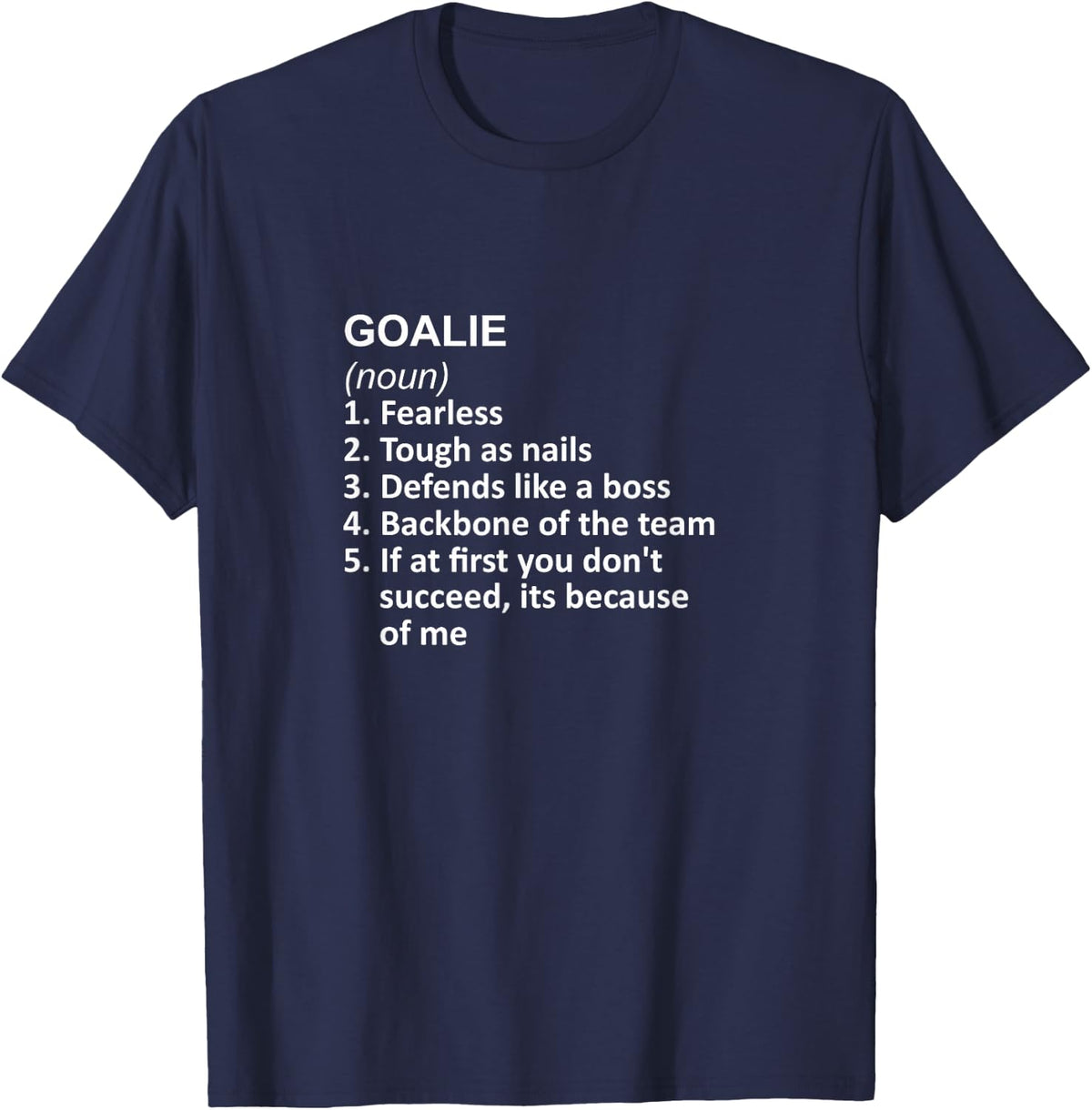 Funny dictionary word definition Ice Hockey Goalie T-Shirt - Navy Blue