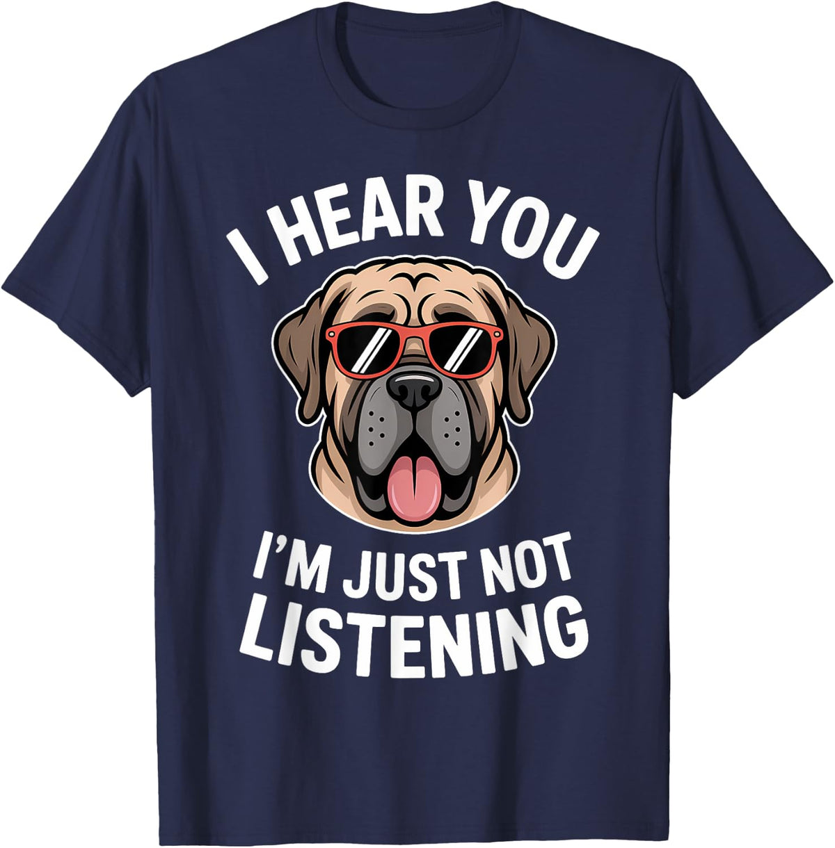 Mastiff Funny English Mastiff T-Shirt - Navy Blue