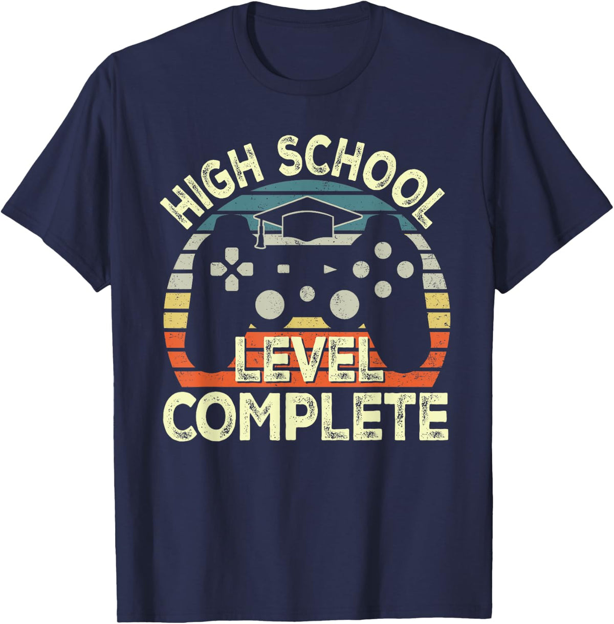 High School Level Unlocked Video Game Back to School Boys T-Shirt - Navy Blue