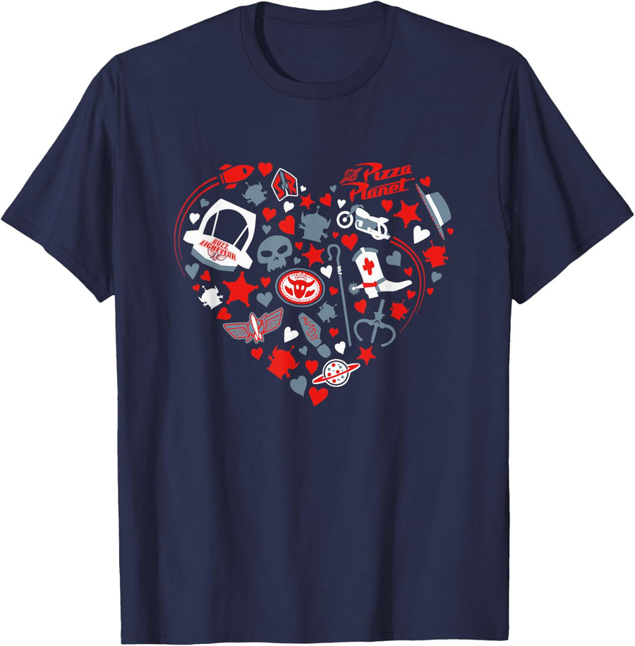 Disney and Pixar's Toy Story Valentine's Day Heart T-Shirt - Navy Blue