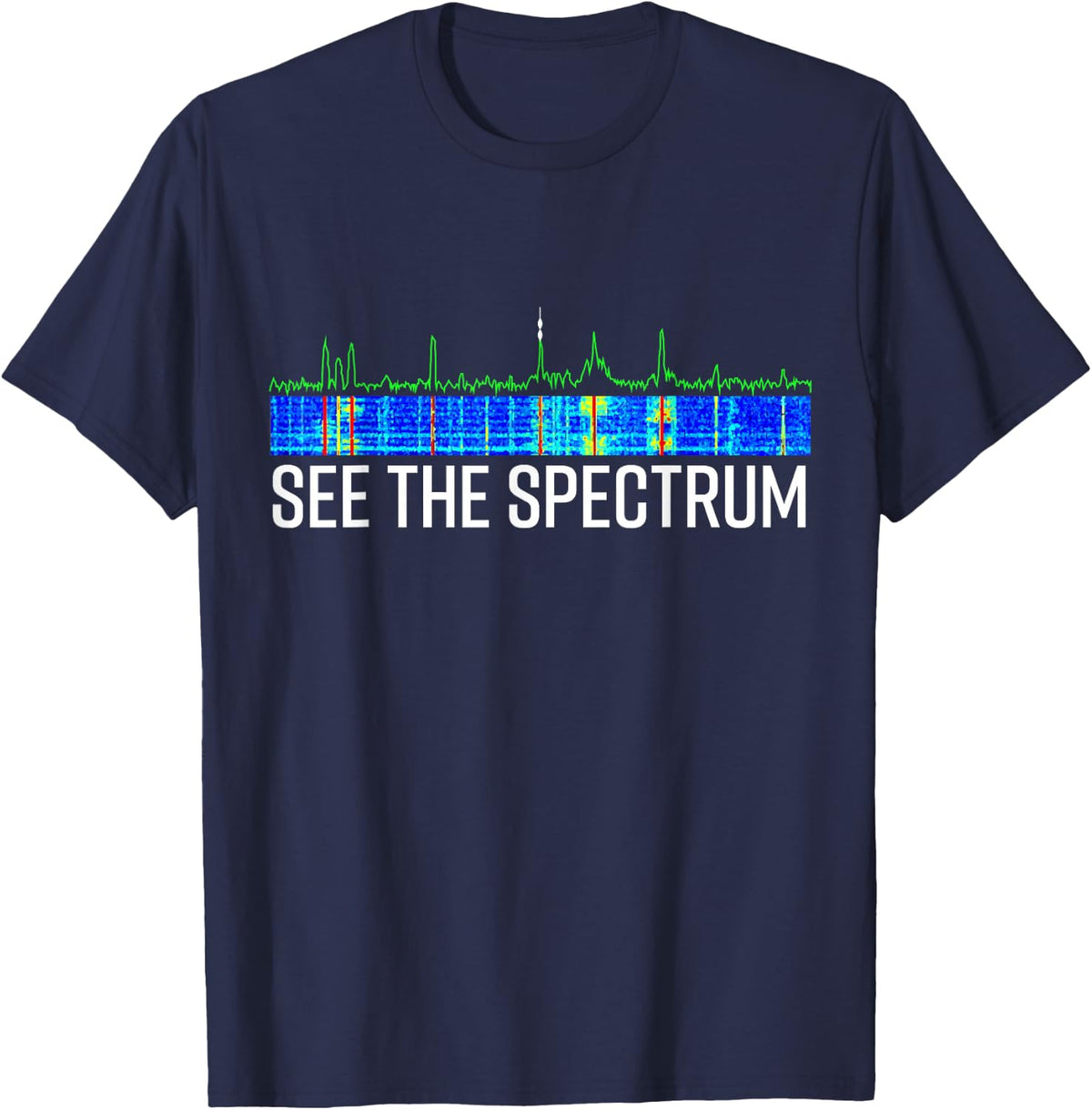 See The Spectrum Analyzer Waterfall Display Funny HAM Radio T-Shirt - Navy Blue