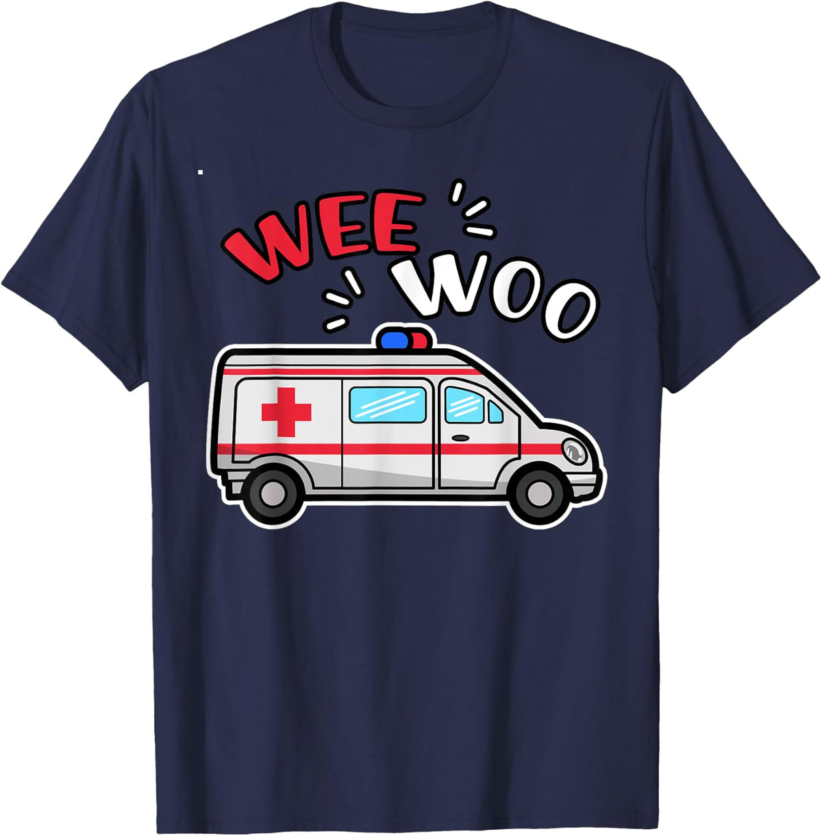 Wee Woo EMT Ambulance Responder Emergency Medical Technician T-Shirt - Navy Blue