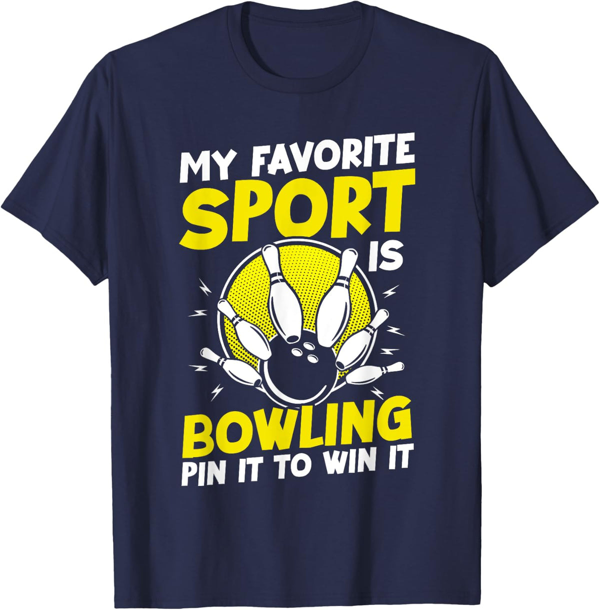 Bowler Bowling T-Shirt - Navy Blue