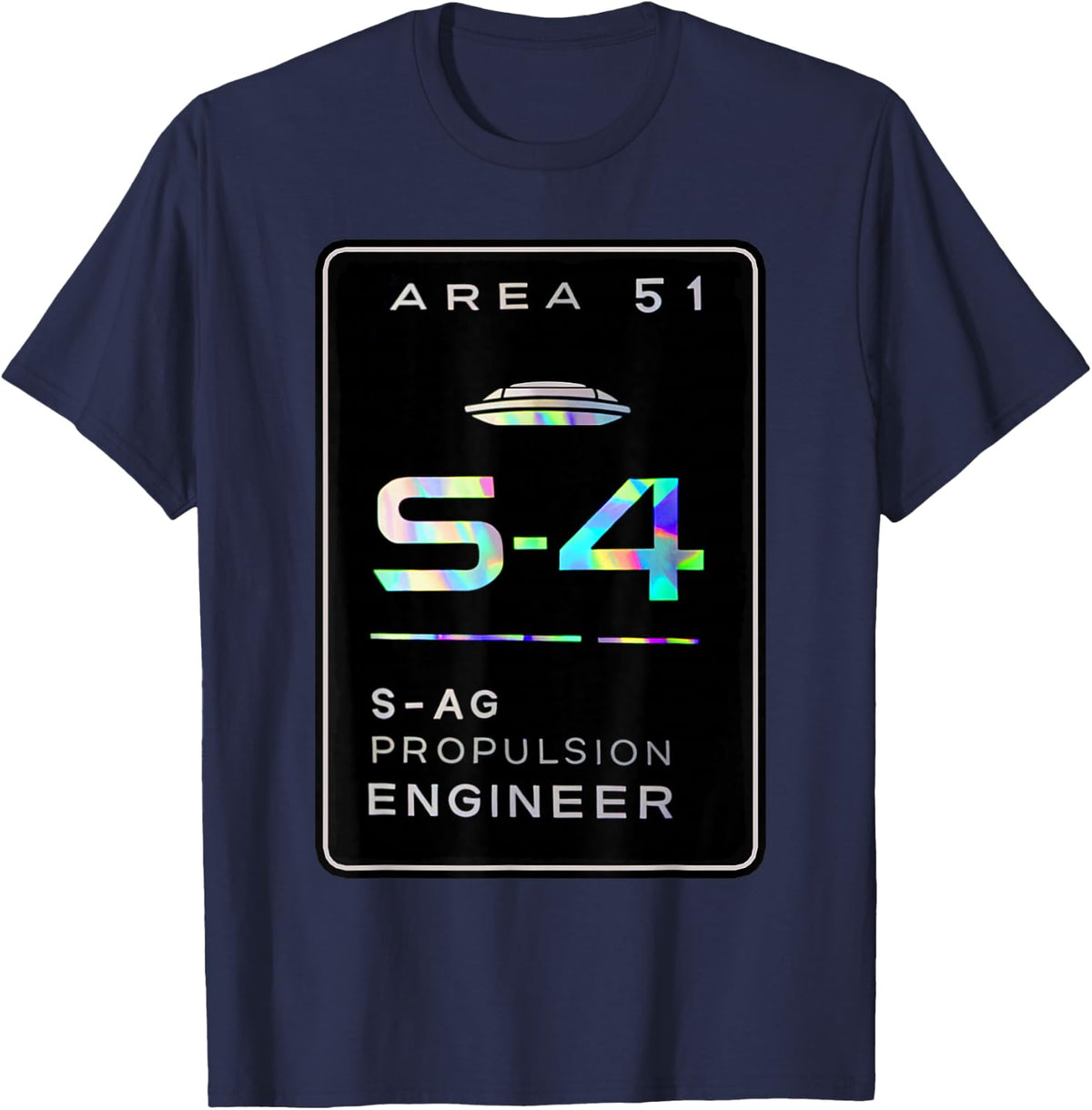 Conceptual Area 51 Area S4 Anti-Gravity Drive Engineer T-Shirt - Navy Blue