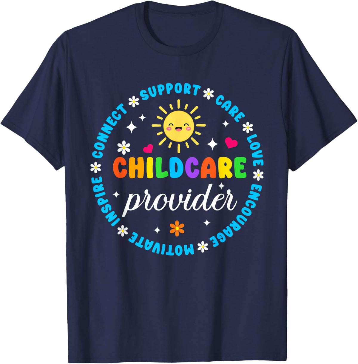 Childcare Provider Appreciation Week Back to School Staff T-Shirt - Navy Blue
