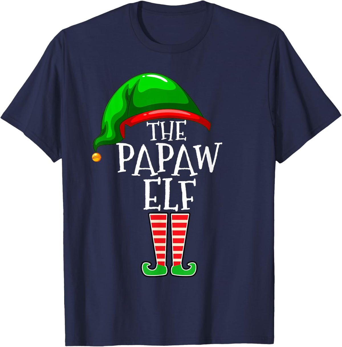 Papaw - Elf Group Matching Family Christmas Funny T-Shirt - Navy Blue