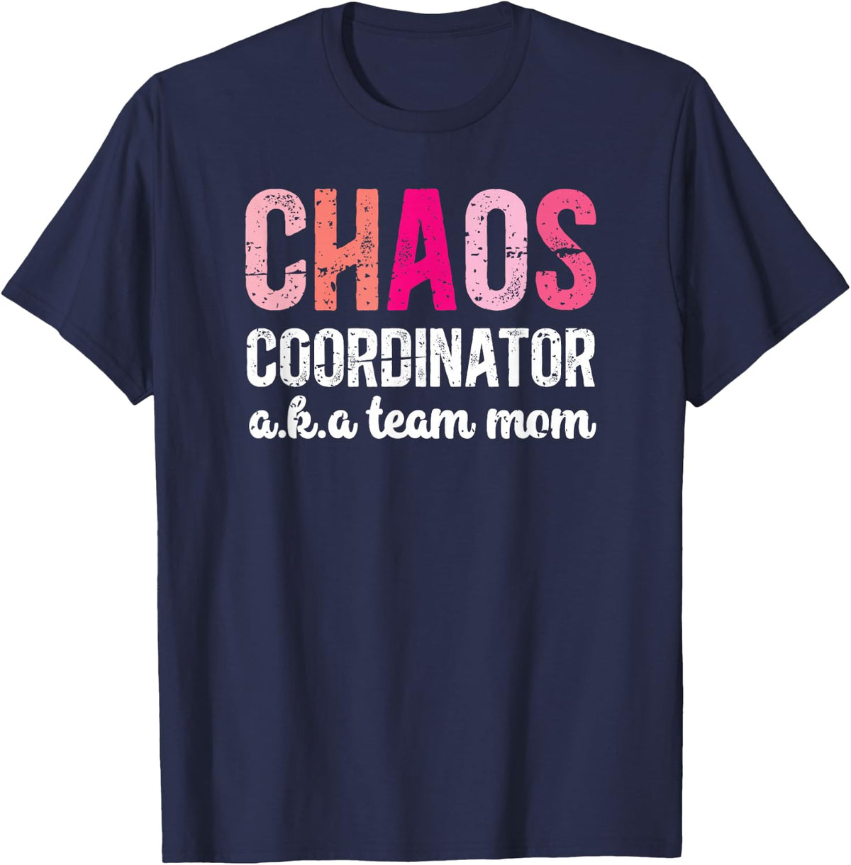Chaos Coordinator Team Mom Tees T Shirts for Women Football Mama Mother Appreciation - Navy Blue
