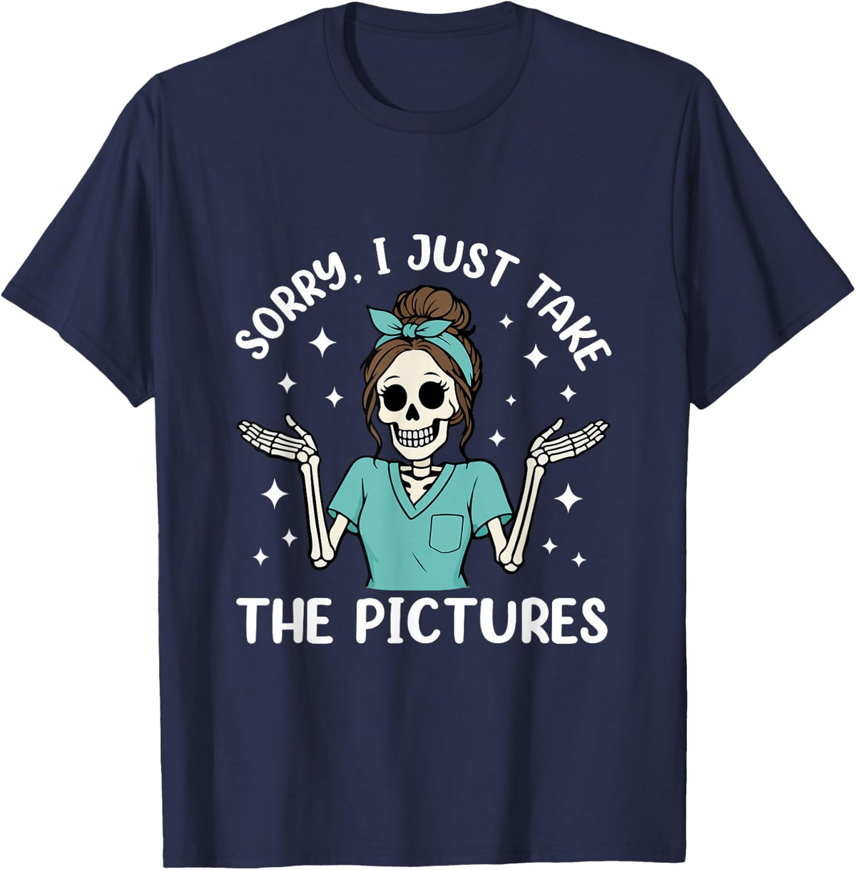 Funny X-Ray Skeleton Rad Tech Radiology Graphic T-Shirt - Navy Blue