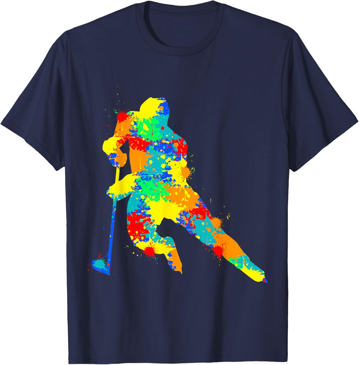 Hockey Player Ice Hockey Youth Boys Kids T-Shirt - Navy Blue