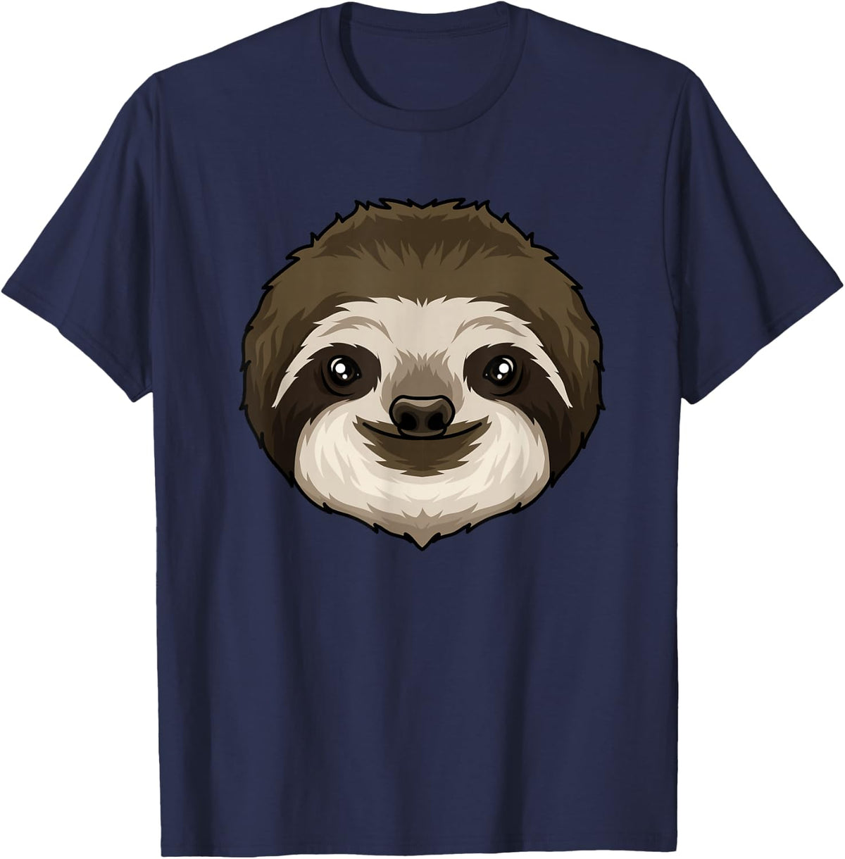 Sloth Animal Head - Cute Sloth Lover Women Men T-Shirt - Navy Blue