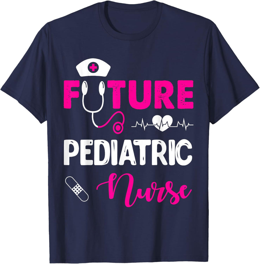 Future Pediatric Nurse Funny Nursing Student T-Shirt - Navy Blue