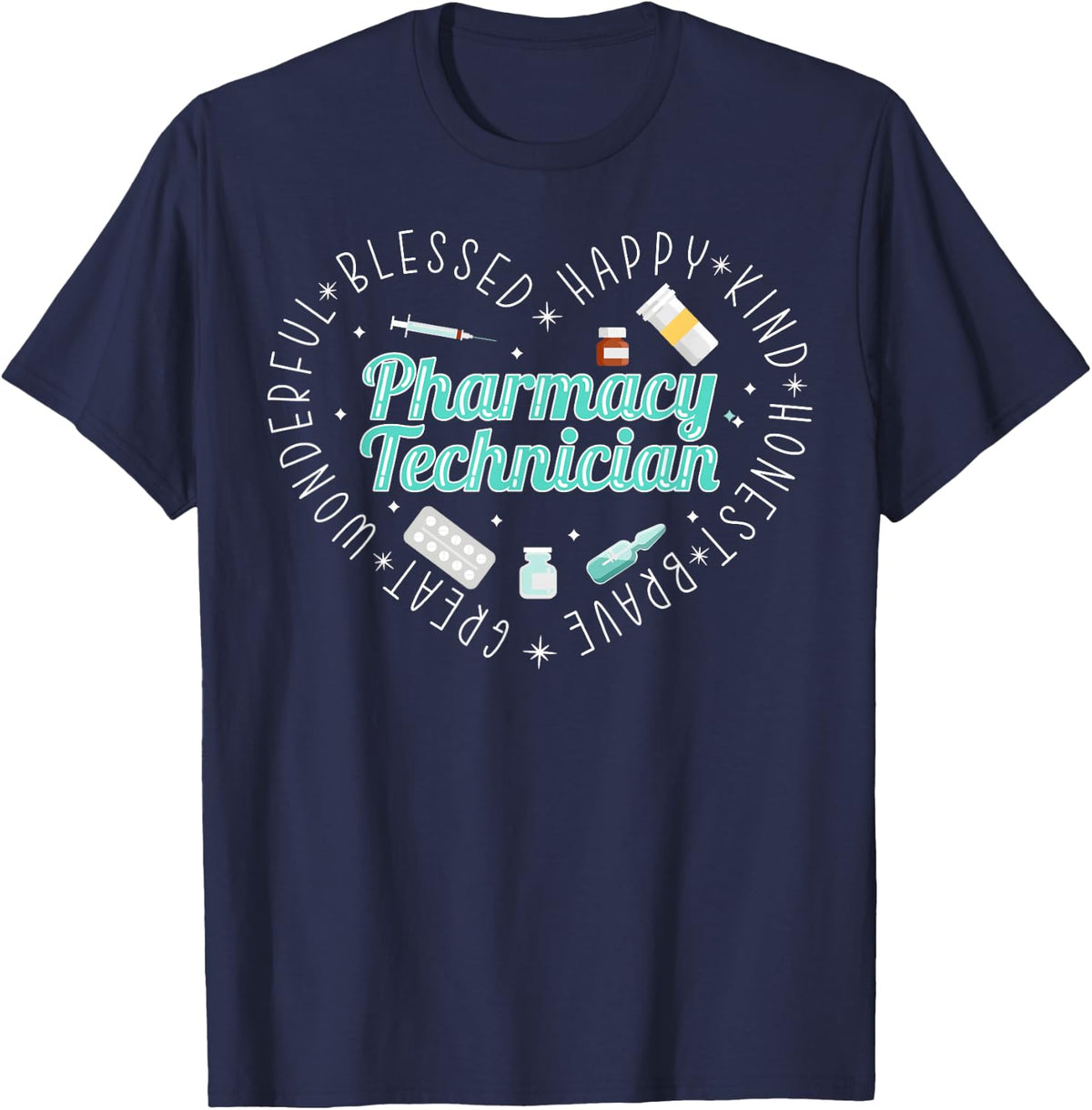 Pharmacy Technician Tee Shirt Gift for Pharmacy Tech T-Shirts Men Women - Navy Blue