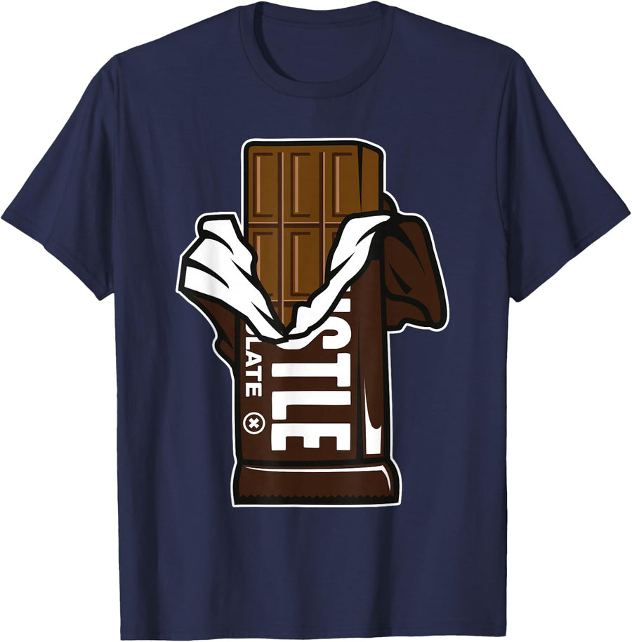 Chocolate Bar Tee Funny Candy Shirt Gift for Chocolate Lovers T-Shirt - Navy Blue