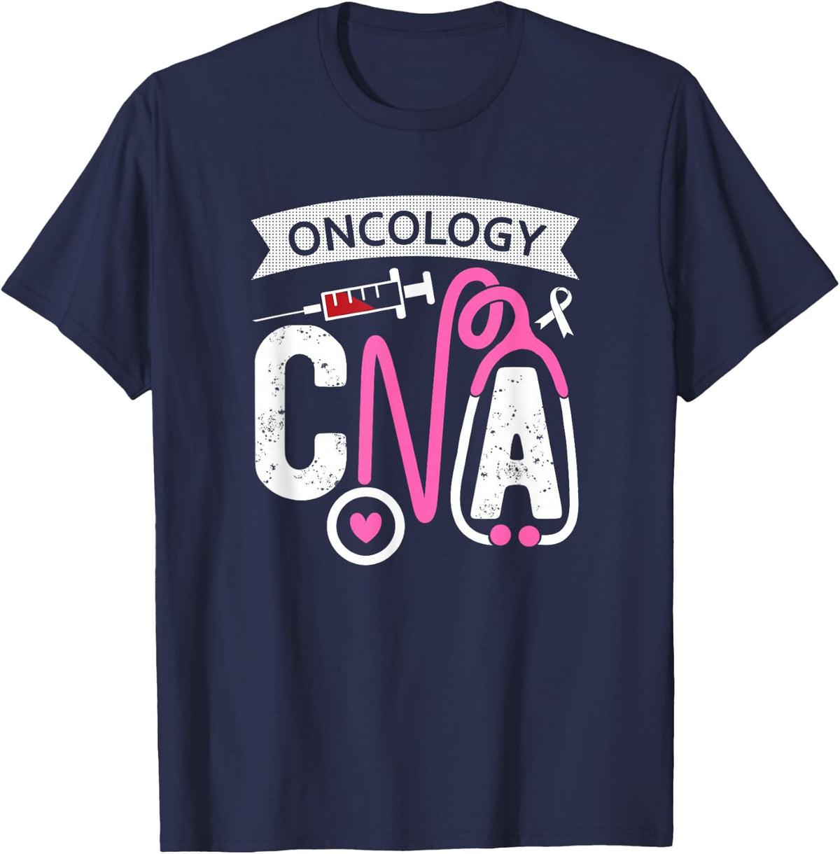 Oncology CNA Certified Nursing Assistant Nurse Oncology T-Shirt - Navy Blue