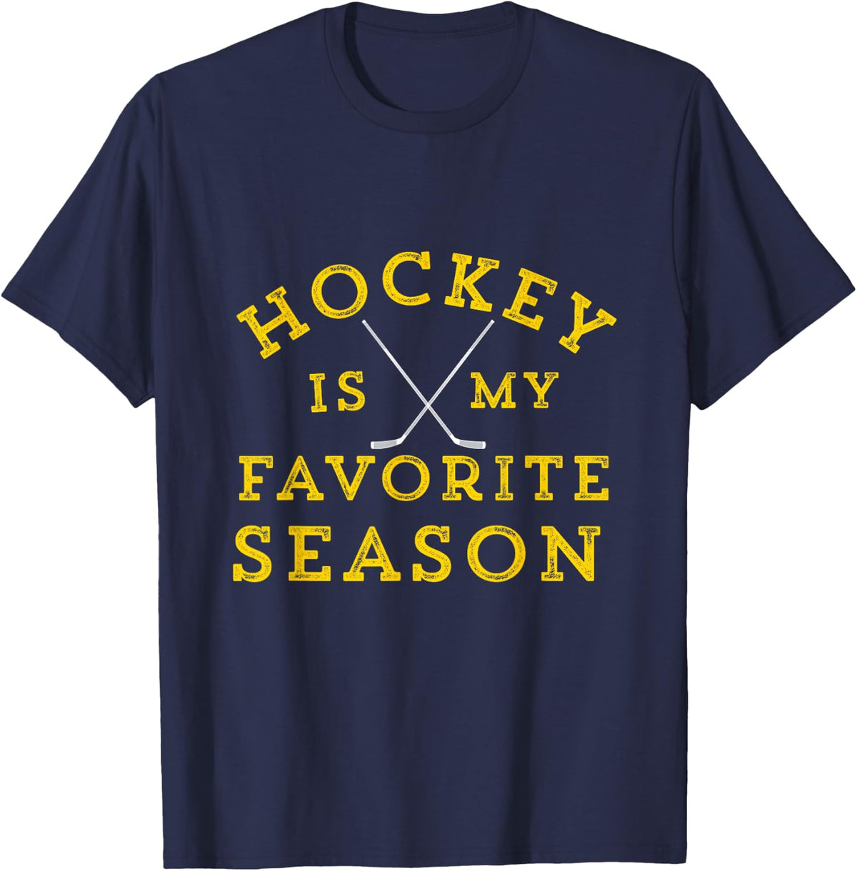 Hockey is My Favorite Season Pittsburgh Gold Black Gift T-Shirt - Navy Blue