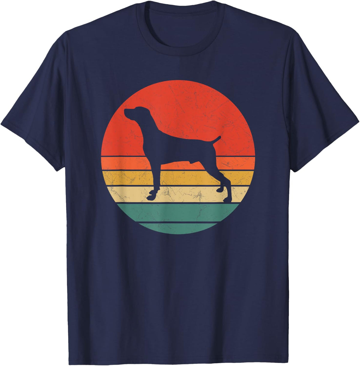 Weimeraner Vintage Dog Silhouette Retro 60s 70s Dogs Gift Men Women Kids T-Shirt - Navy Blue