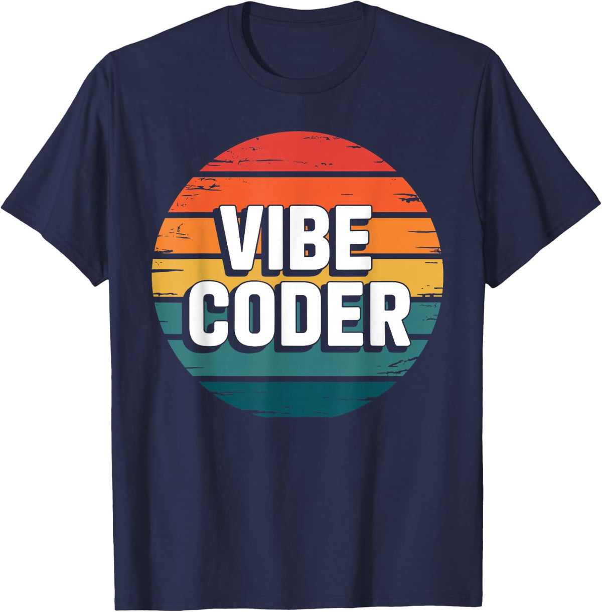 Vibe Coding Art for Men Women Programmer Software Developer T-Shirt - Navy Blue
