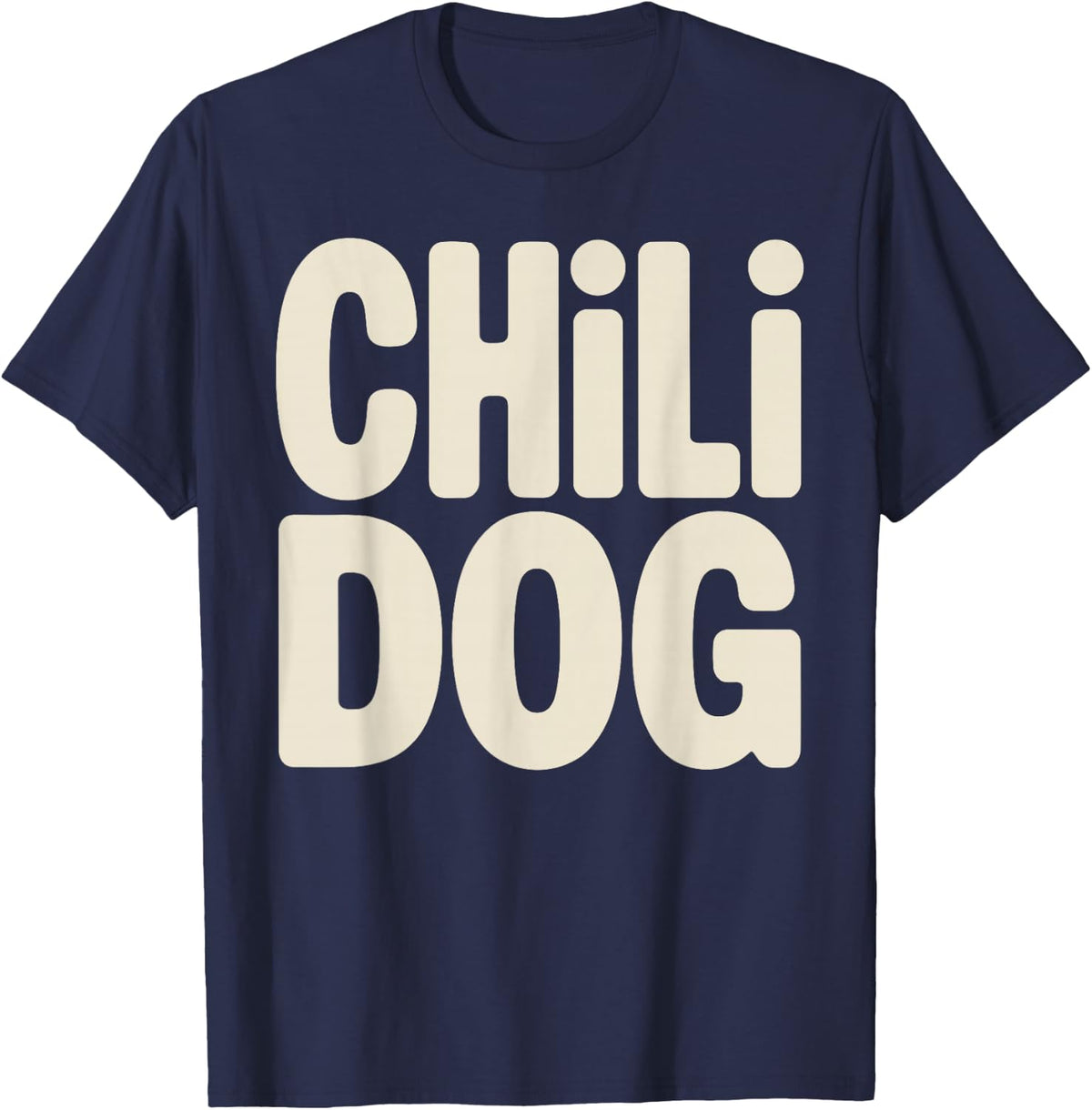 Chili Dog Art for Men Women Kids Chili Cheese Hot Dog T-Shirt - Navy Blue