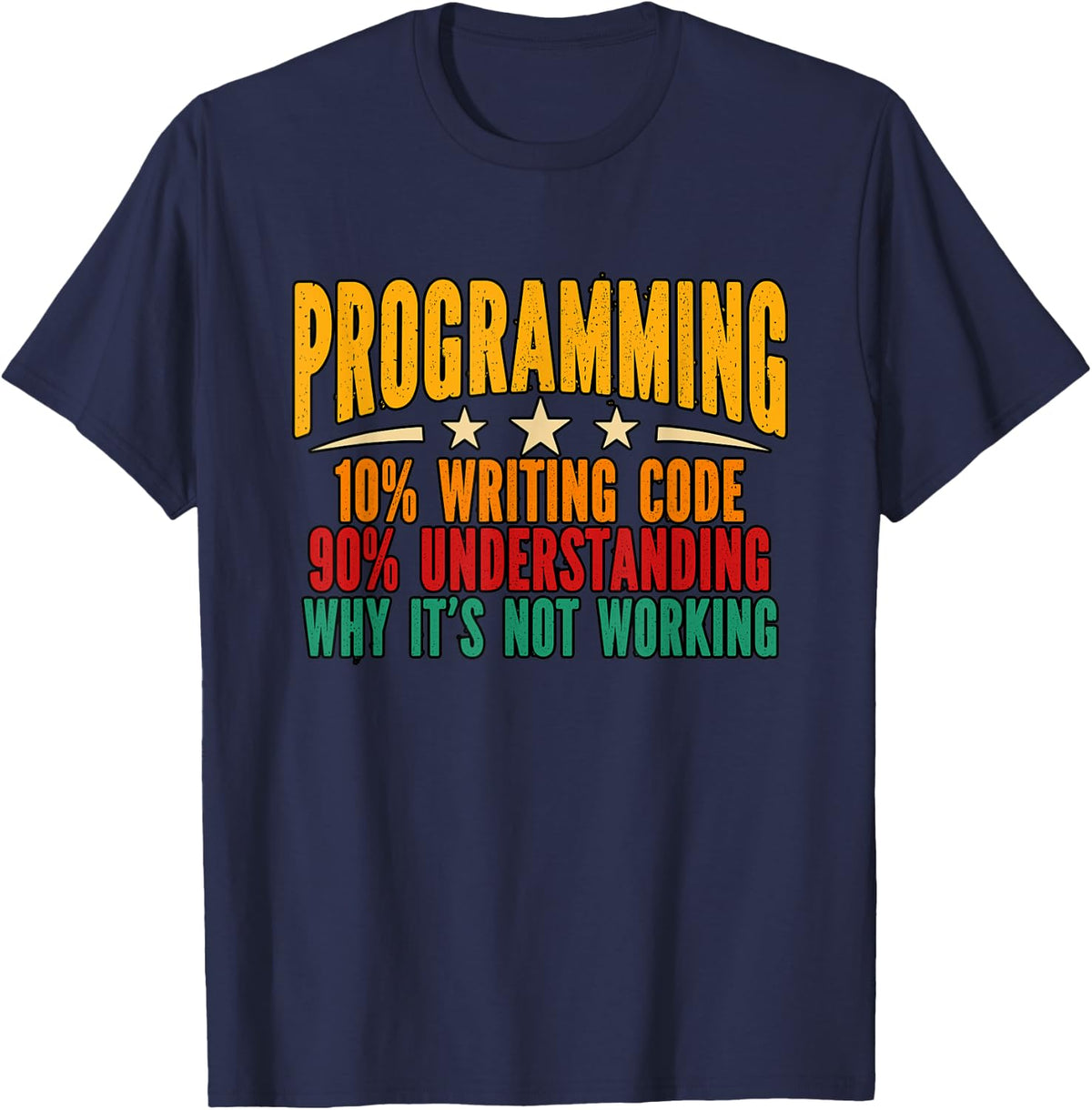 Programming Is 10% Writing Code And 90% Understanding T-Shirt - Navy Blue