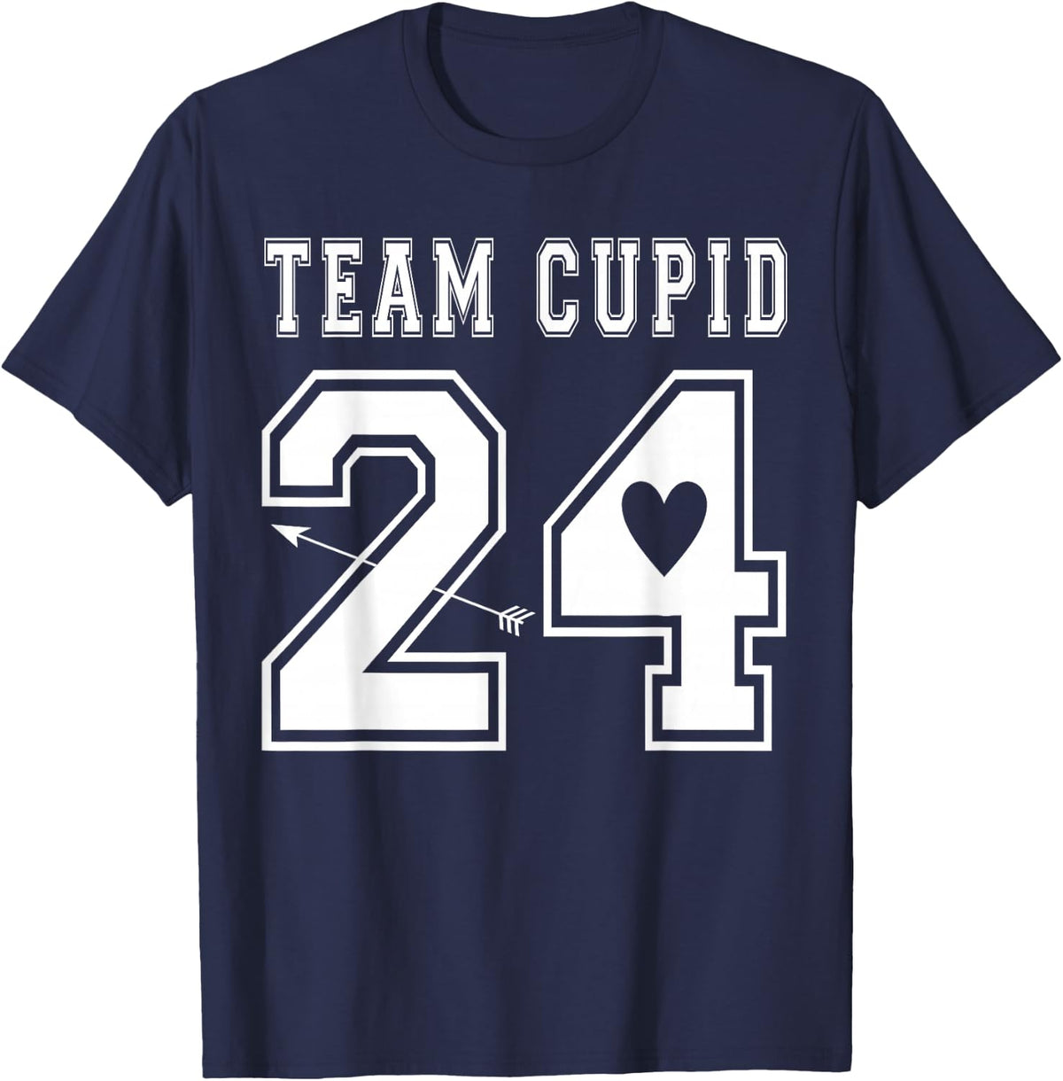 Team Cupid 2024 Valentines Day Sports Jersey Style T-Shirt - Navy Blue