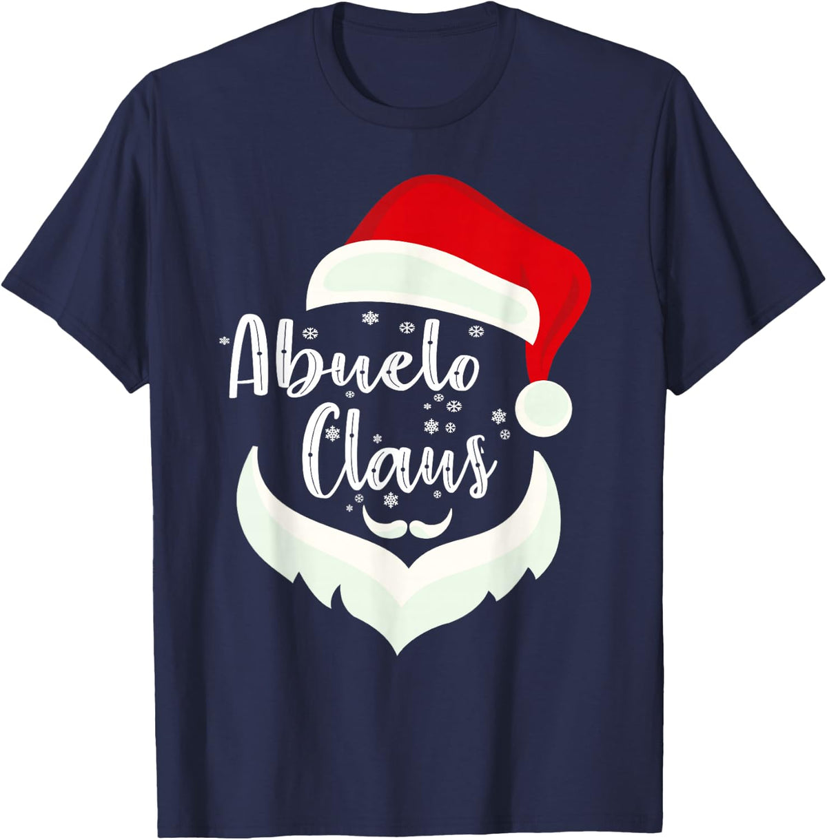 Funny Santa Abuelo Claus for Dad Grandpa Christmas T-Shirt - Navy Blue