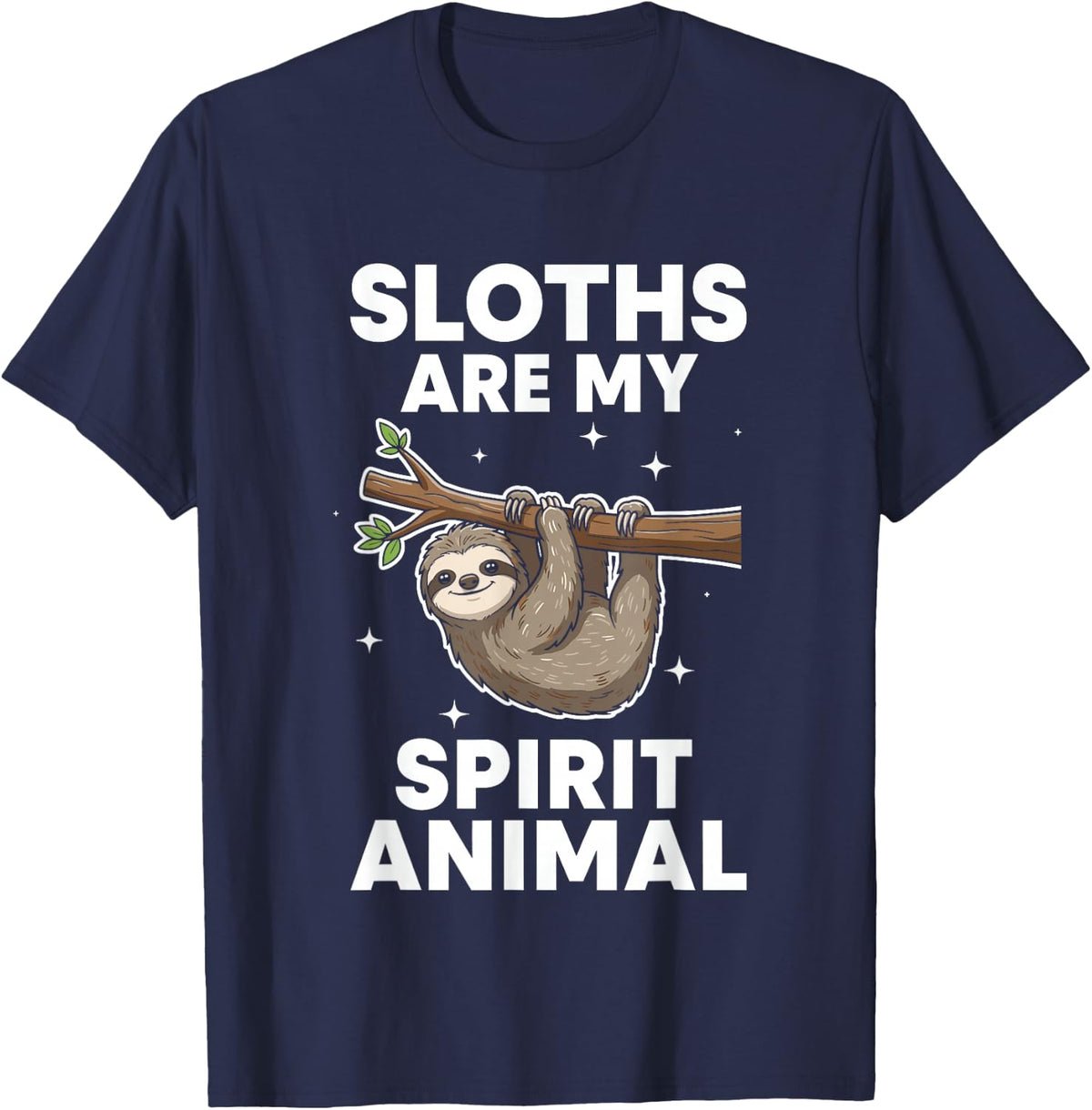 Sloths are My Spirit Animal T-Shirt - Navy Blue