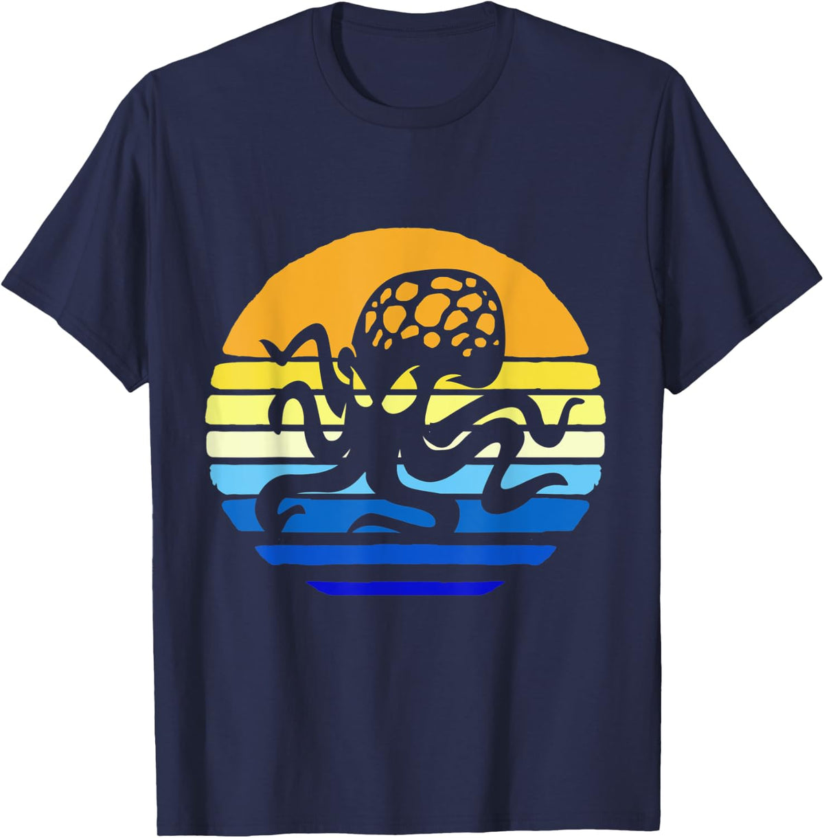 Retro Octopus T-Shirt - Navy Blue