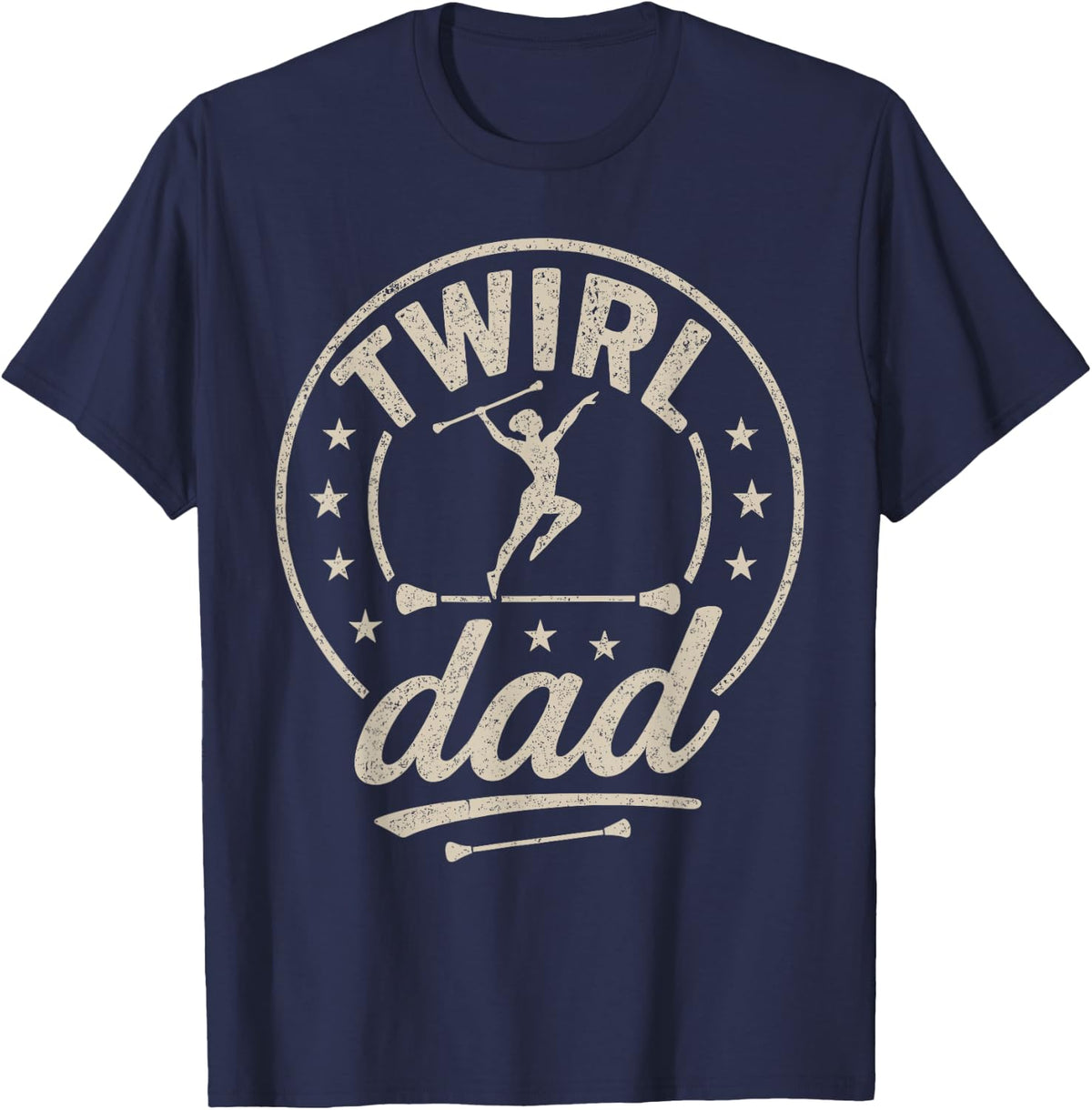 Twirl Dad Gymnastics Father T-Shirt - Navy Blue