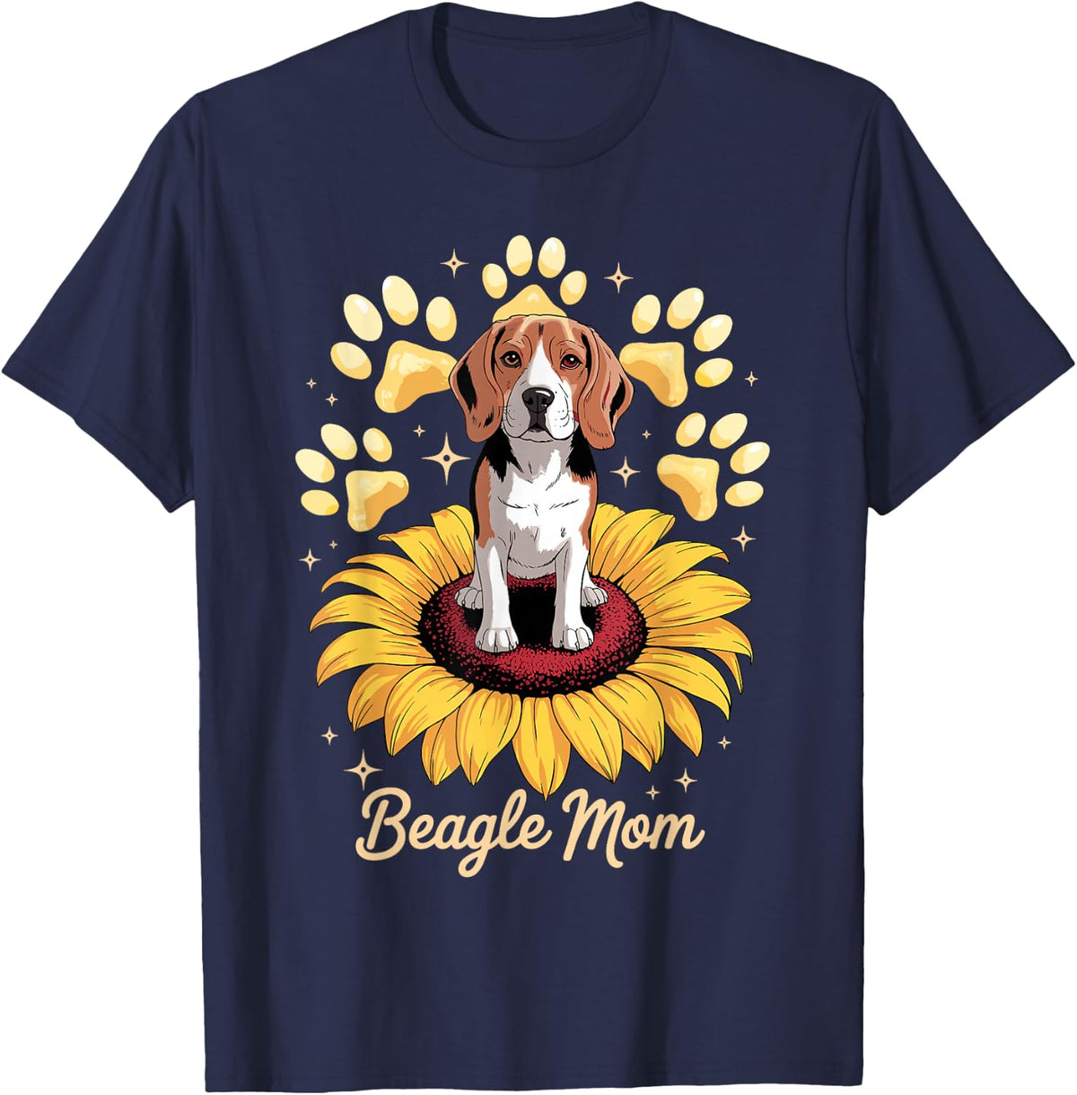 Beagle Mom Art for Girl Women Mom Beagle Mama Dog Beagle Mom T-Shirt - Navy Blue