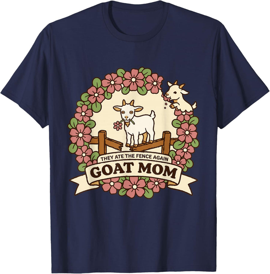 Goat Mom Gifts Women Funny Lover Farm T-Shirt - Navy Blue