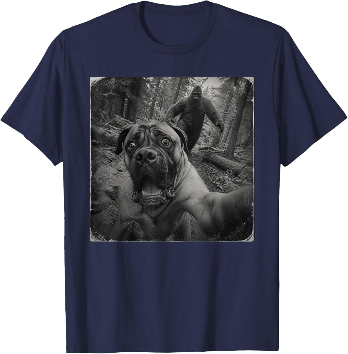 Funny Bigfoot Mastiff T-Shirt - Navy Blue