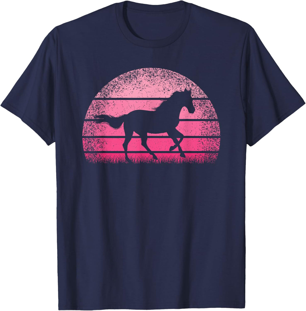 Horse Lover Horseback Riding Cowgirl Western Women Girls T-Shirt - Navy Blue