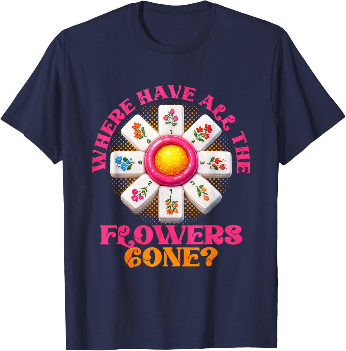 Where Have All The Flowers Gone T-Shirt - Navy Blue